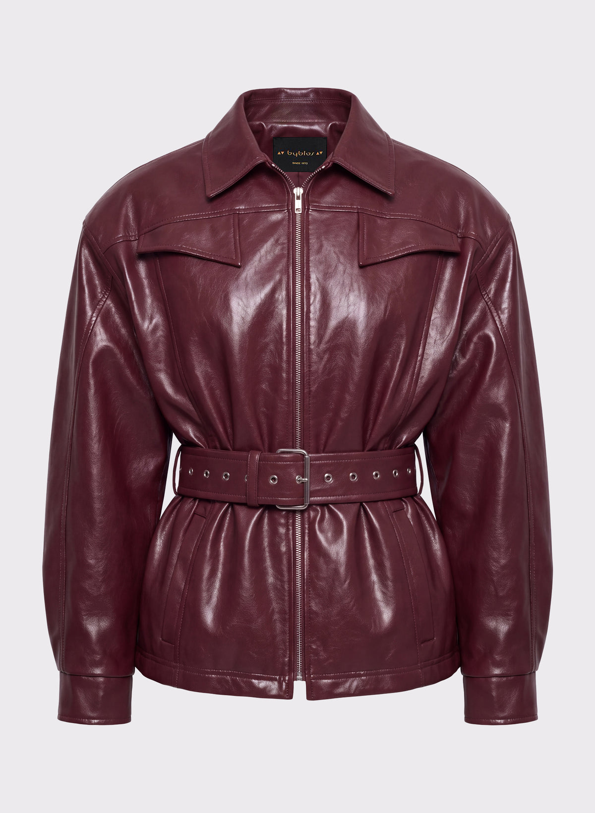 Belted Eco-Leather Jacket
