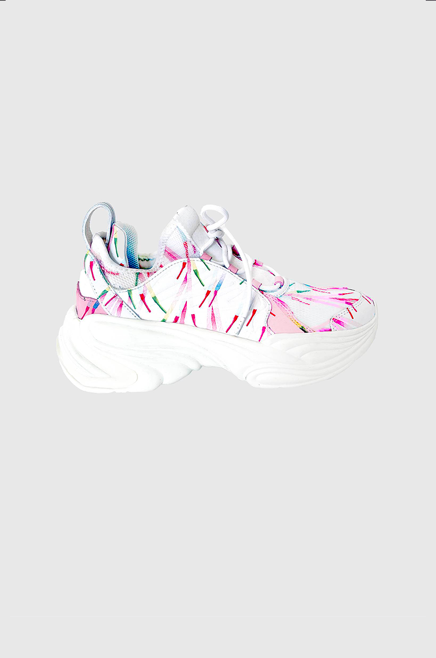 Printed Lace Cocoon Sneakers