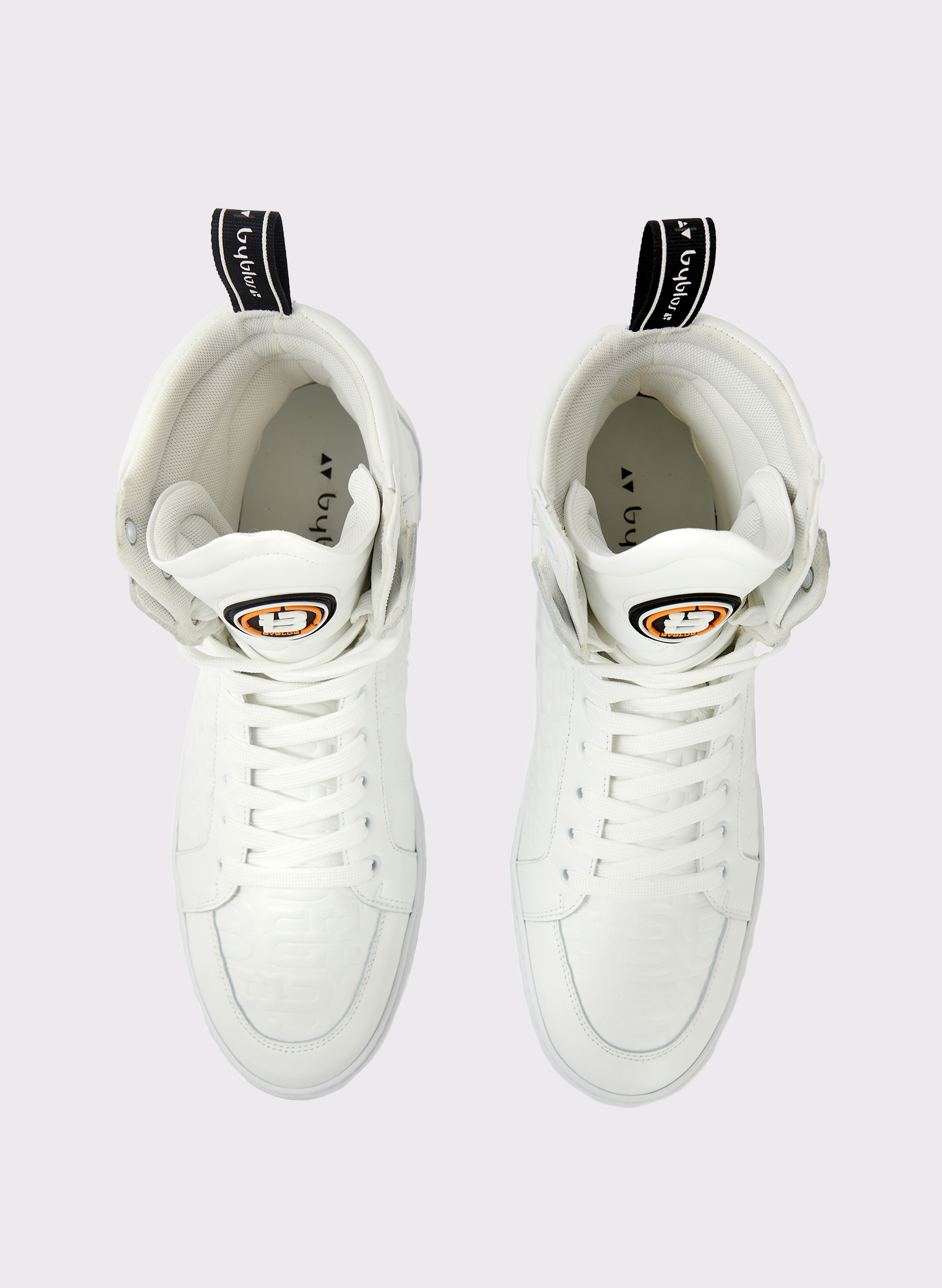 Byblos 3D Logo White Sneaker in white - side view