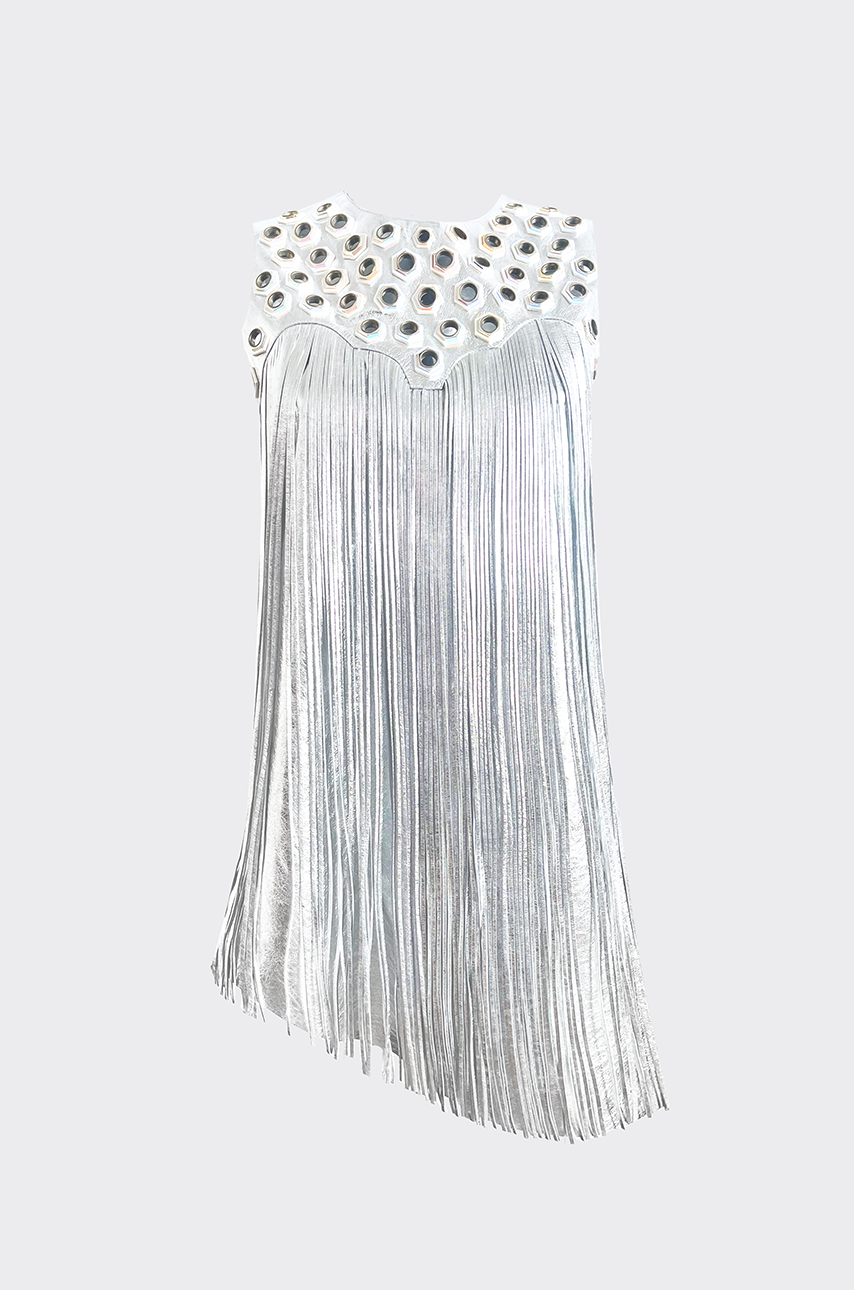 Fringed Leather Dress