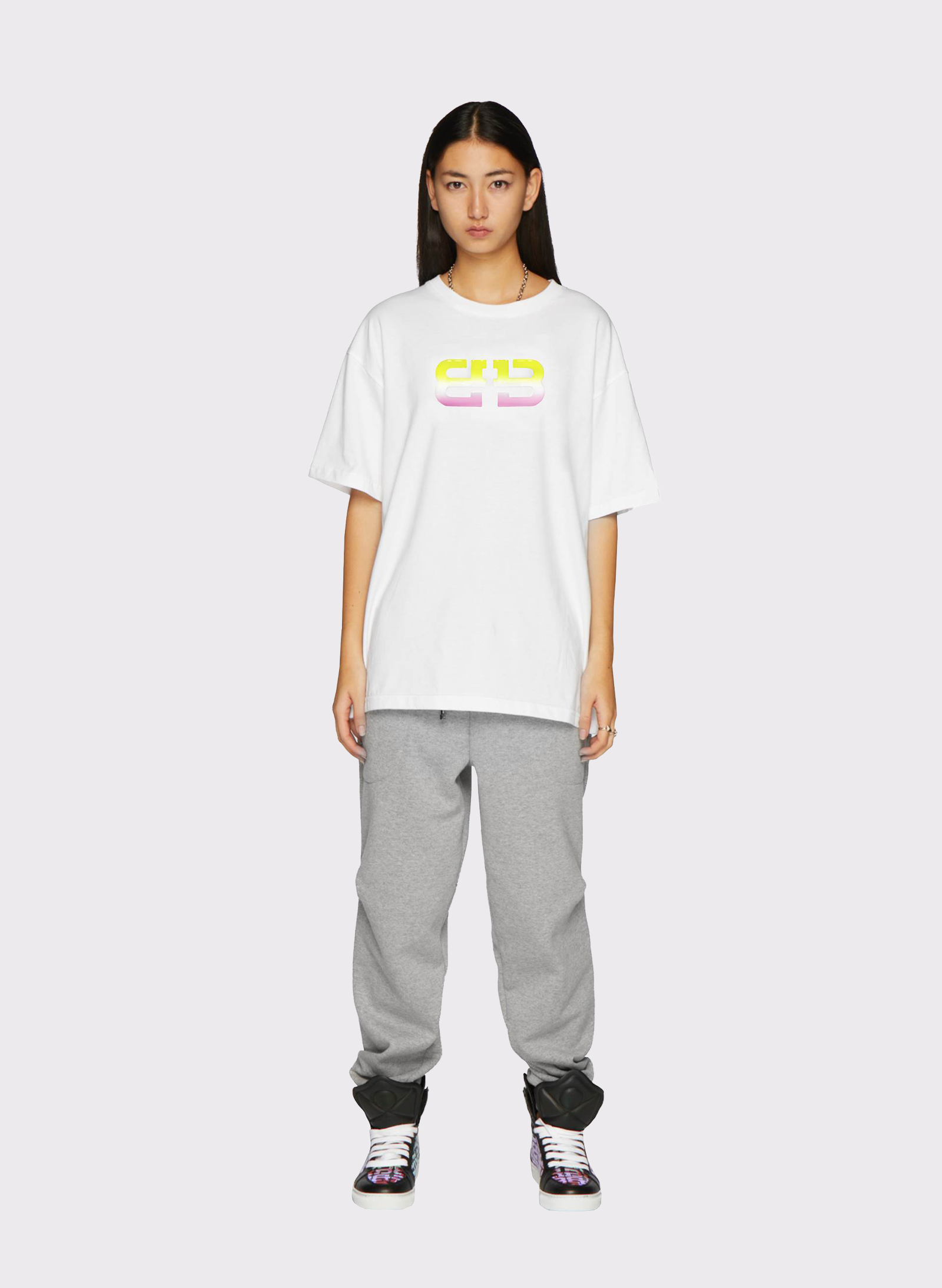 Byblos Triangles Jogger in melange gray - back view