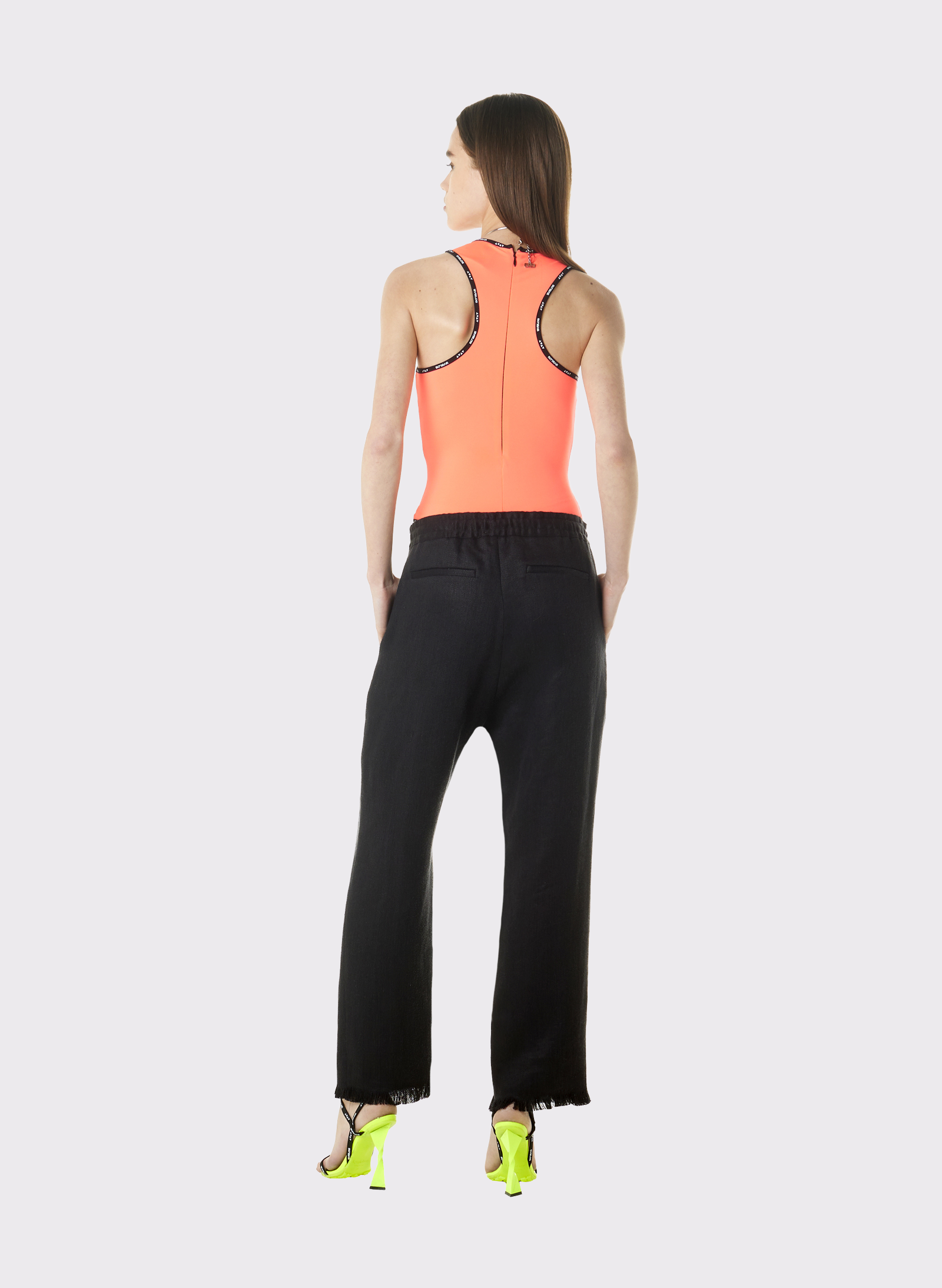 Byblos Distressed Trousers in black - side view