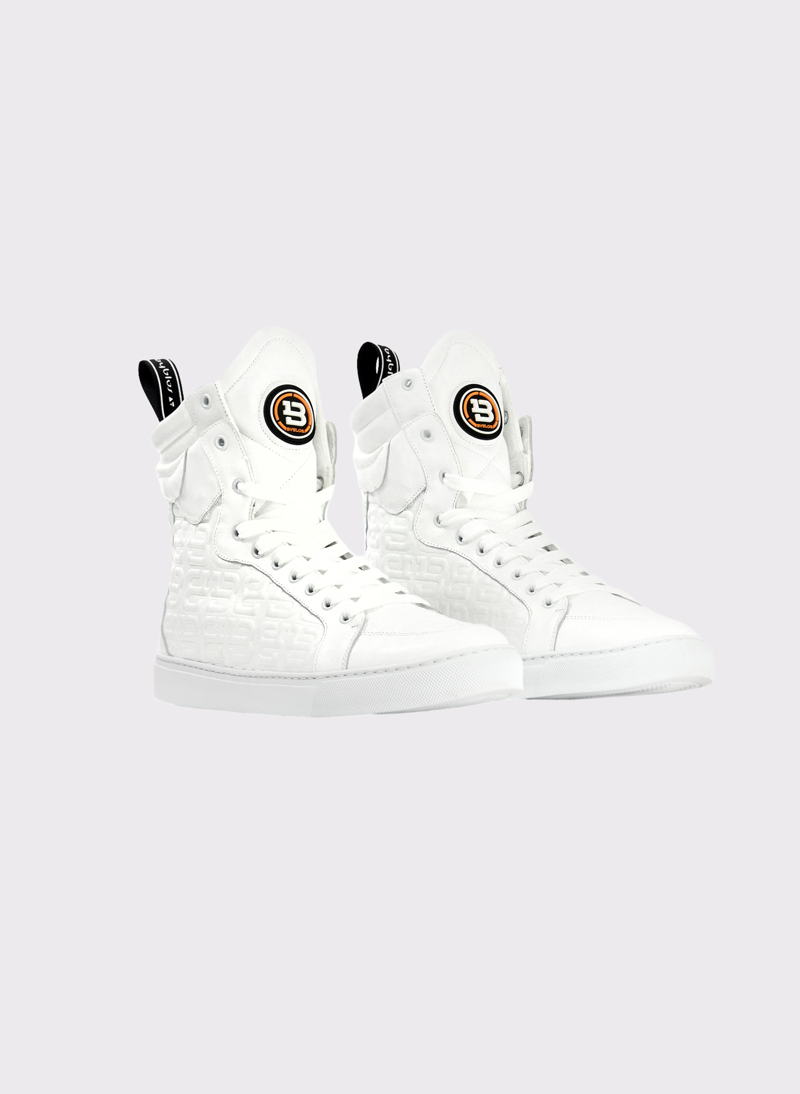 Byblos 3D Logo White Sneaker in white - front view