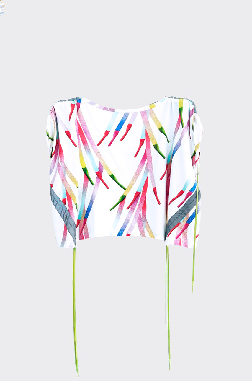 T-shirt stampata in pizzo