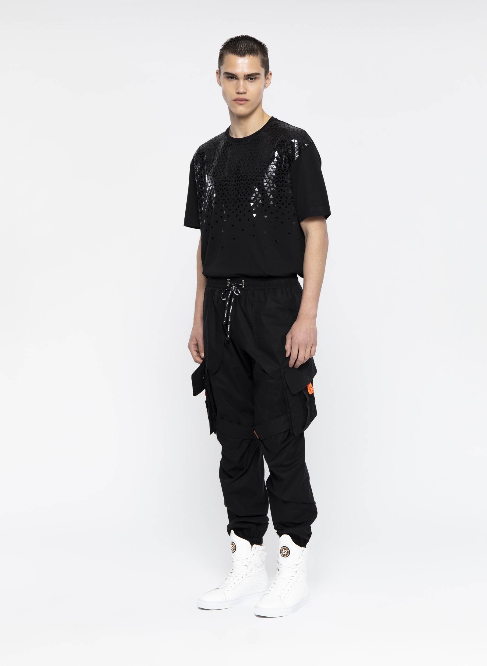 【BAON】[unisex] Pack Pintuck Banding Cargo Pants Cotton cargo trousers with elastic band