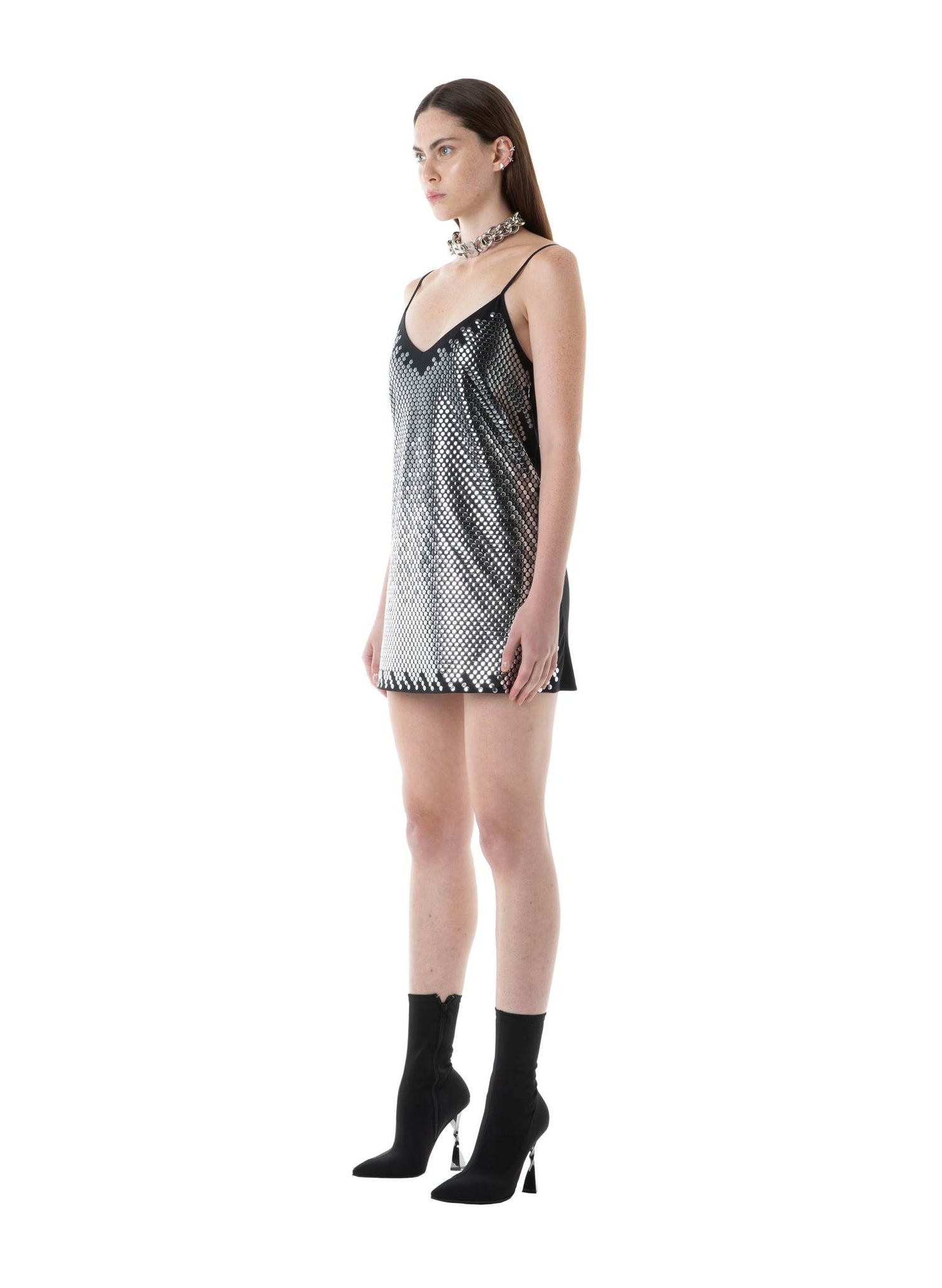 Silver Studs Mini Dress