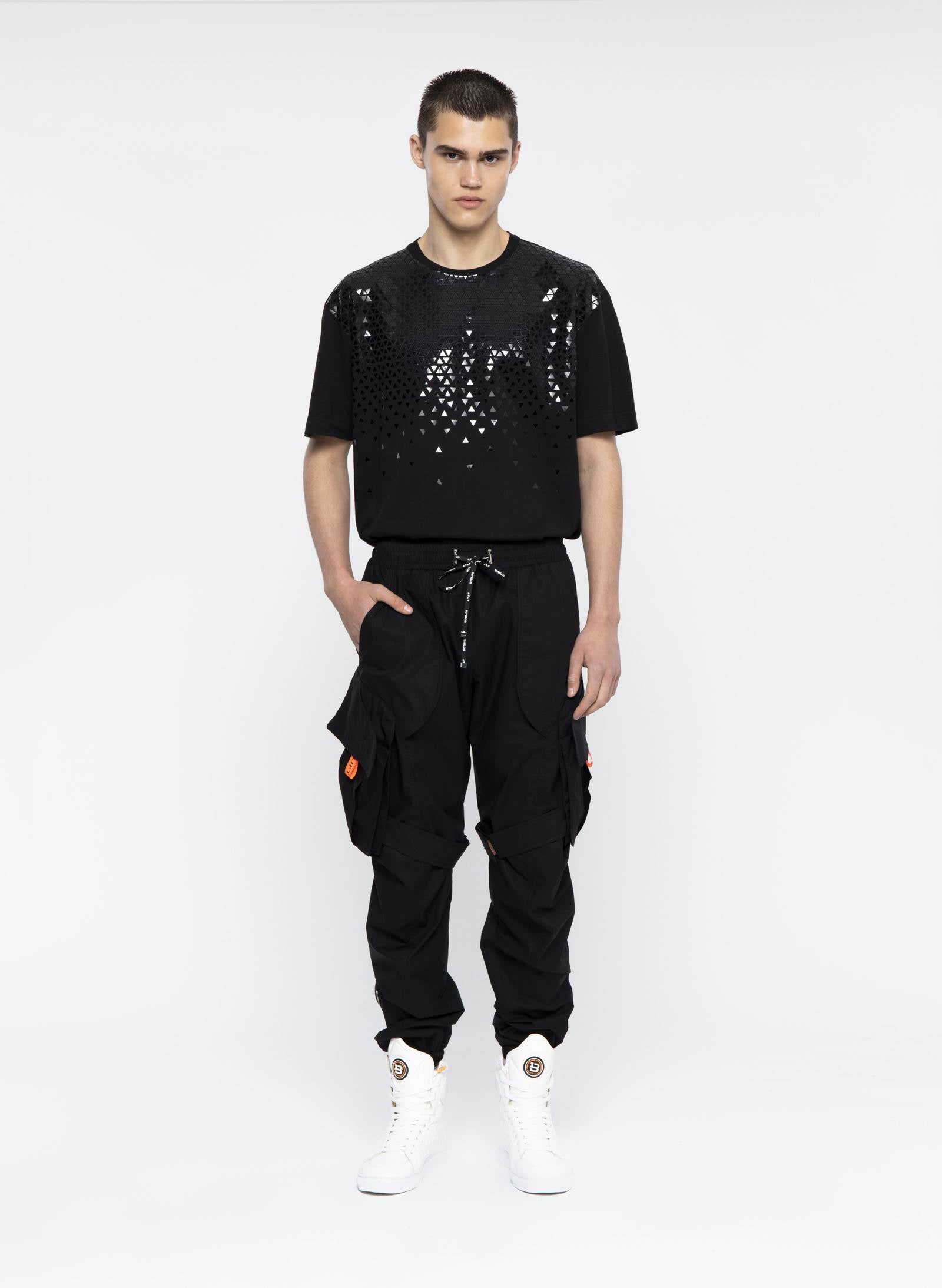 【BAON】[unisex] Sepillo banding cargo pants Linsennia Parachute Pants for Womens Wide Leg Cargo Pants