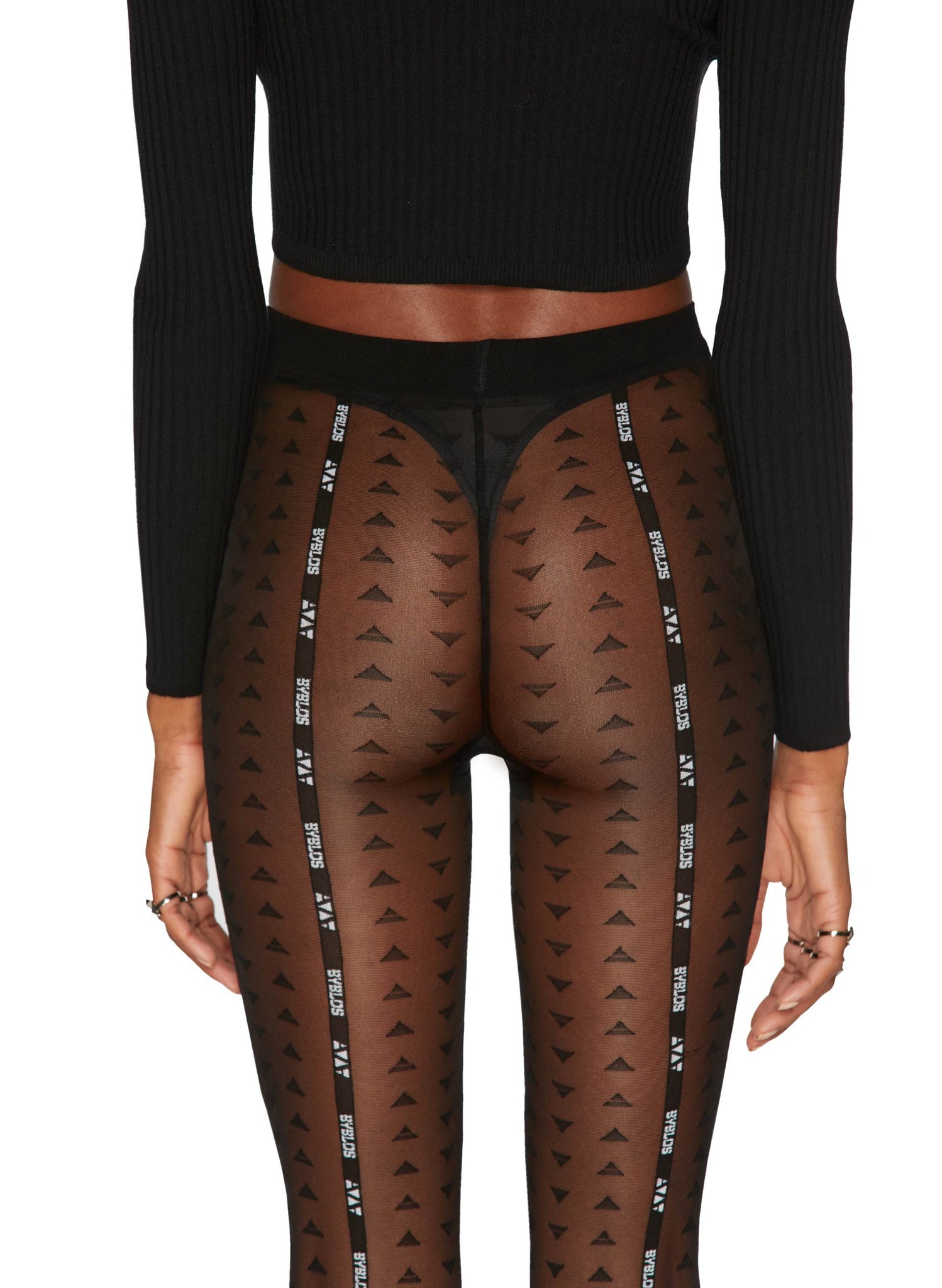 Triangles See-Thought Tights