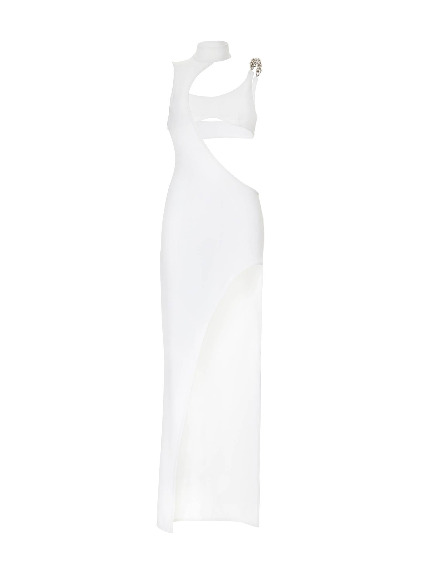 White Collar Chain Dress