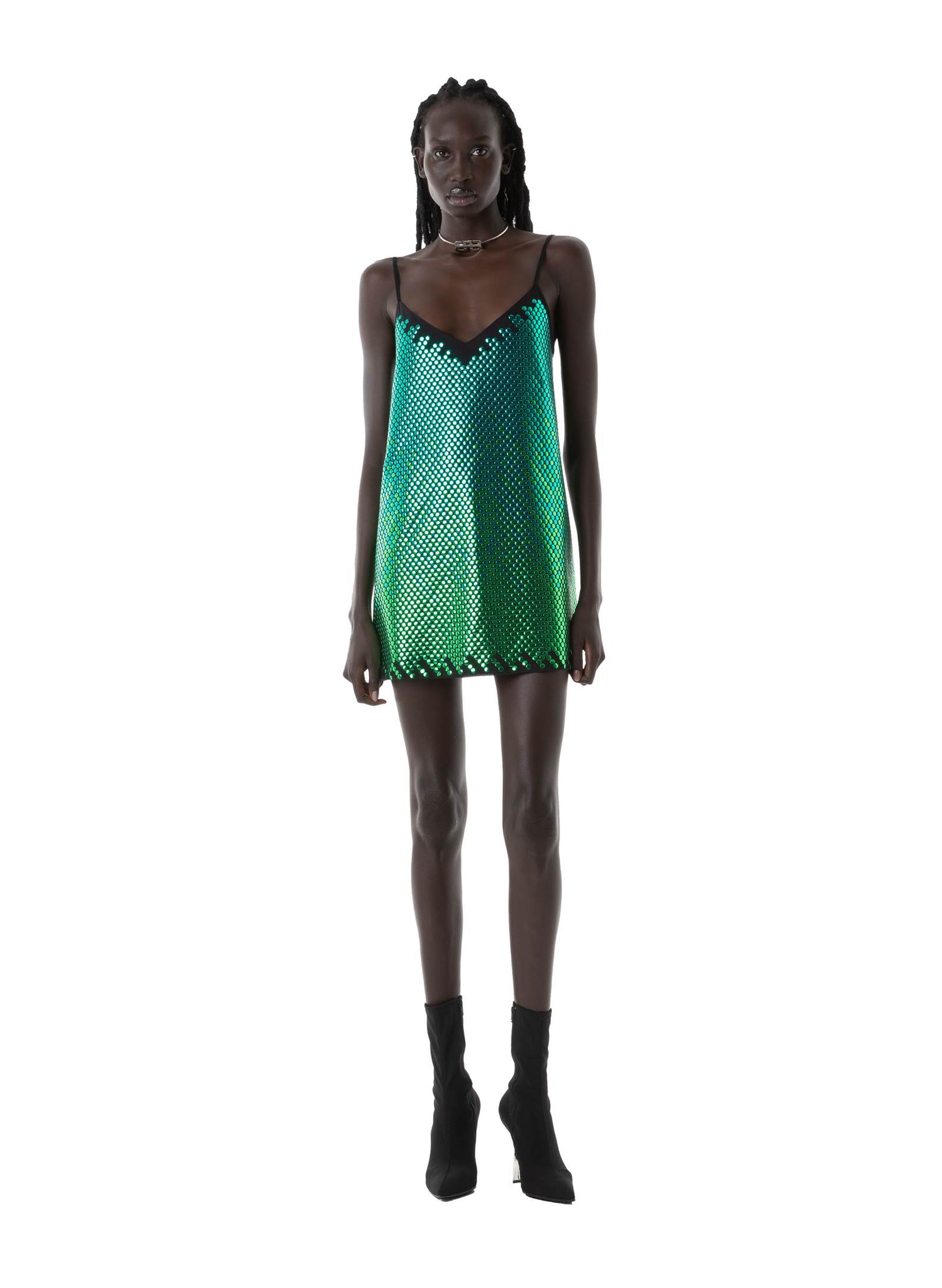 Green Studs Mini Dress