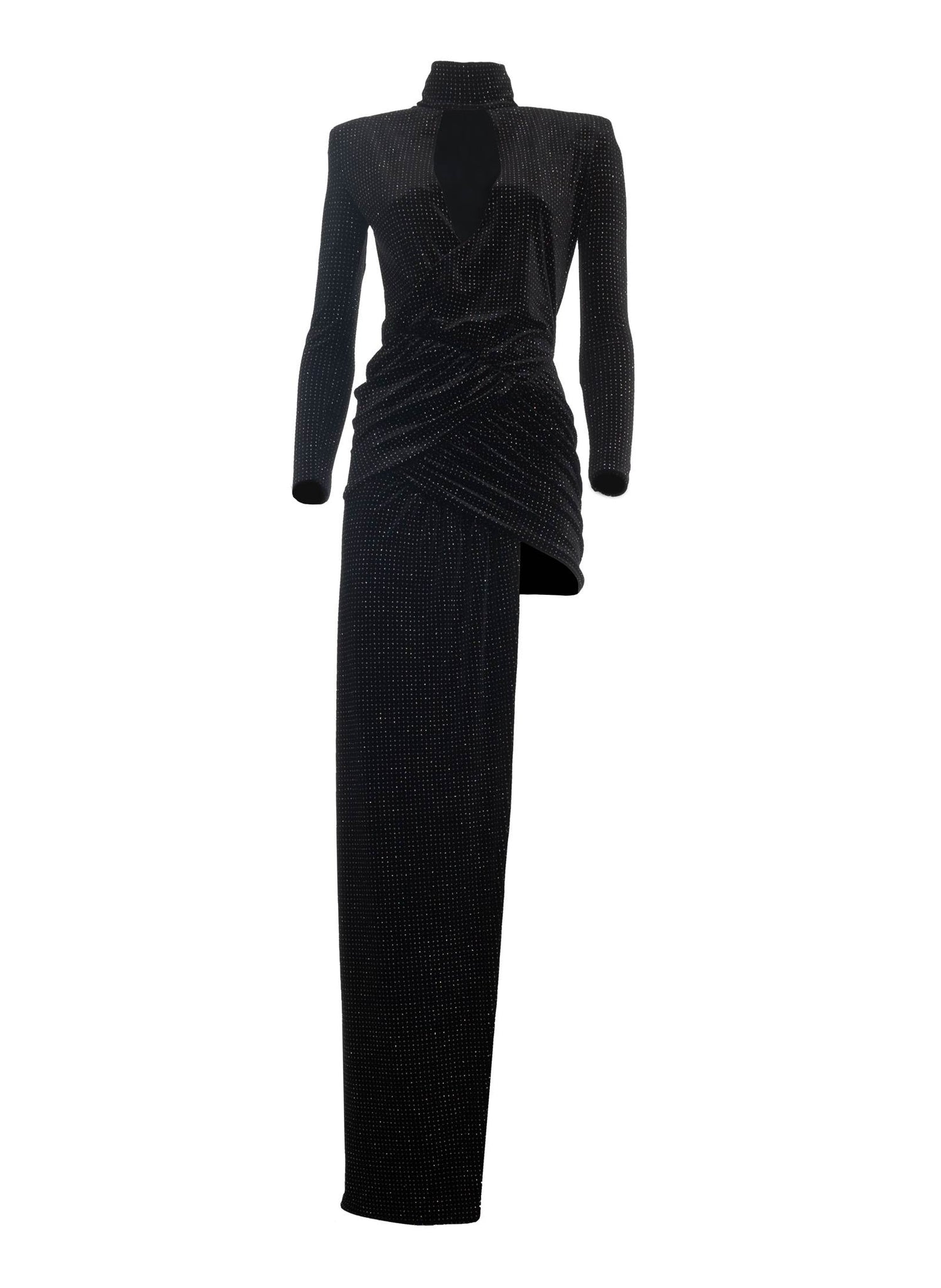 Black Lurex Velvet Dress