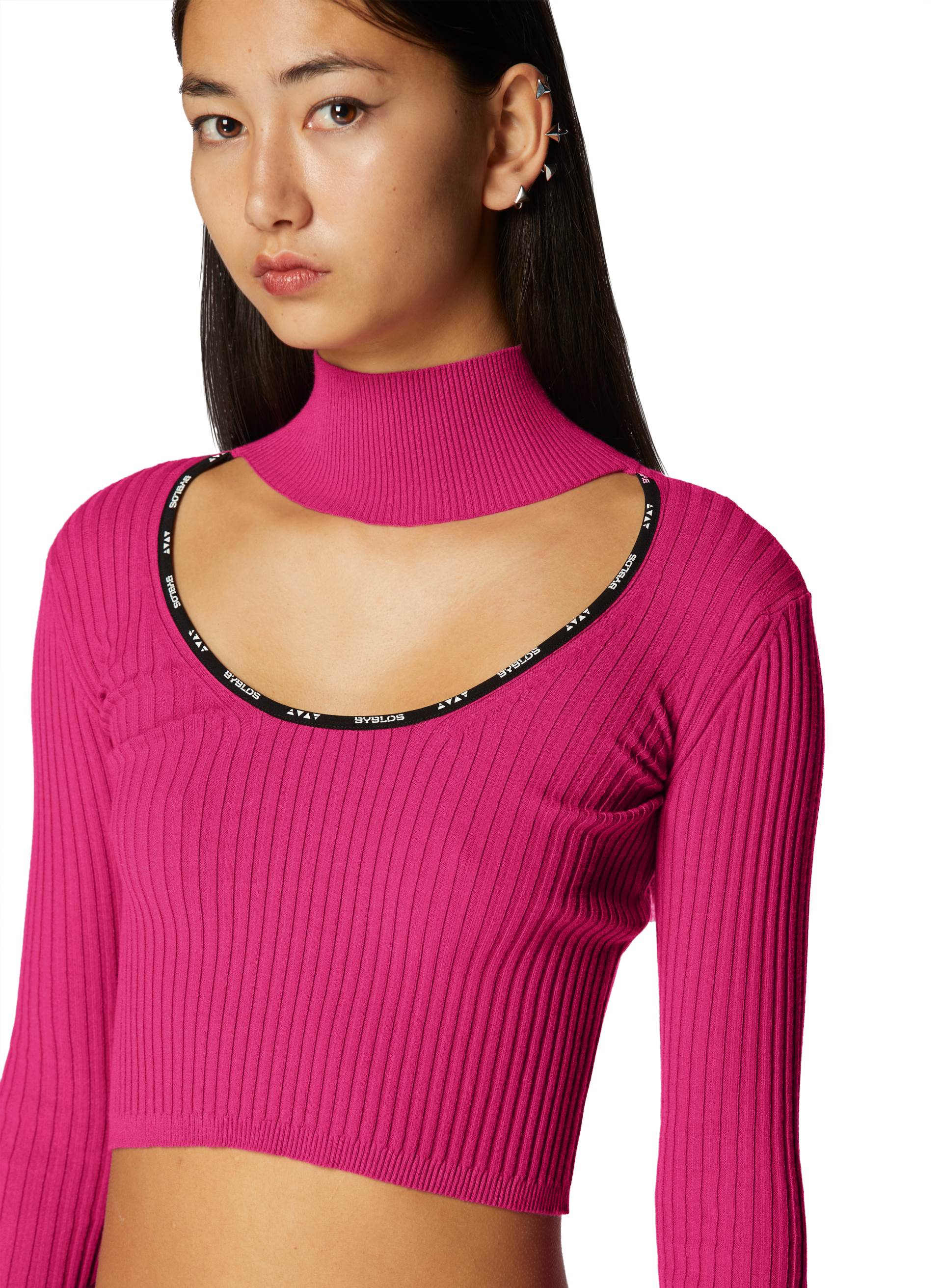 Crop Top in Maglia con Logo